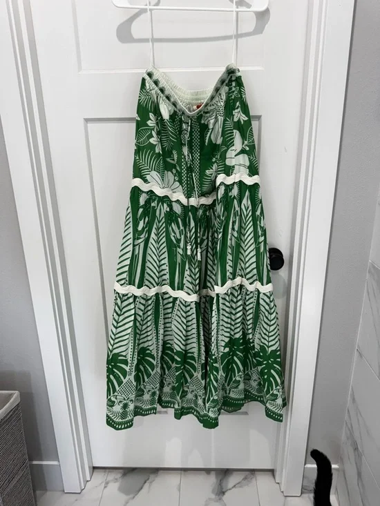 Farm Rio Macaw Green Elegance Crop and Maxi Set VGUC - Picture 4 of 10